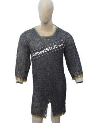 Aluminum Chain Mail Hauberk Full Riveted Pin Chest 42 Long